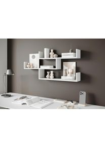 Mid.you Wandregal, Wei&szlig;, Holzwerkstoff, 119.1x55x18 cm, h&auml;ngend, Wohnzimmer, Regale, Wandregale