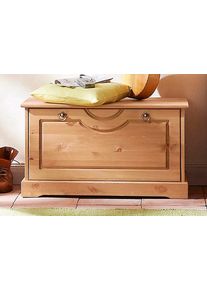 Schuhtruhe OTTO HOME "Klera, Schuhbank, mit dekorativen Fr&auml;sungen, Lanhausstil", beige (natur), B:81cm H:45cm T:37cm, FSC-zertifiziertes Massivholz, Truhen, Schuhtruhe, Breite 81 cm, aus massiver Kiefer, FSC-zertifiziert