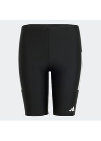 Badehose adidas Performance "3-STREIFEN KIDS JAMMER", Jungen, Gr. 128, N-Gr, schwarz-wei&szlig; (schwarz, wei&szlig;), Obermaterial: 78% Polyamid, 22% Elasthan, Badehosen Badehose, f&uuml;r Kinder, sportlicher Stil