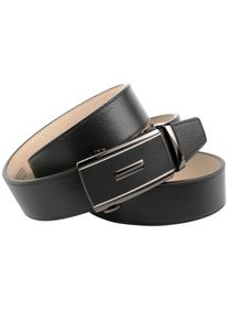 Lederg&uuml;rtel Anthoni Crown, Herren, Gr. 85, schwarz, Leder, unifarben, G&uuml;rtel Lederg&uuml;rtel, Elegante Schlie&szlig;e mit Oberfl&auml;che aus Hartglas