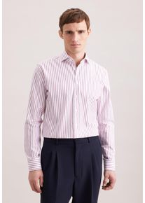 Businesshemd Seidensticker "Schwarze Rose", Herren, Gr. 3XL (47), normale &Auml;rmell&auml;ngen, rosa (berry), 100% Baumwolle, gestreift, regular fit, 2-Knopf-Manschette, Hemden Businesshemd, Regular 1/1 Kentkragen Gestreift