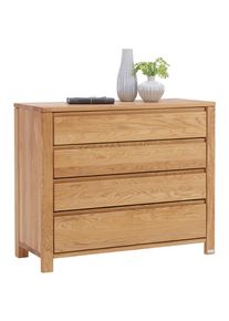 Linea Natura Kommode, Wildeiche, Holz, Wildeiche, massiv, 4 Schublade(n) Schubladen, 105x86x45 cm, Beim&ouml;bel erh&auml;ltlich, in verschiedenen Holzarten erh&auml;ltlich, Kleinm&ouml;bel, Kommoden, Kommoden