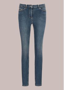 Madeleine Mode Regular-fit-Jeans MADELEINE "Jeans Schlanke Five-Pocket-Jeans, Raffung", Damen, Gr. 34, N + K Gr, beige (bleached), Obermaterial: 97% Baumwolle CO. 3% Elasthan EL., Modern, normal, Jeans Regular-fit-Jeans