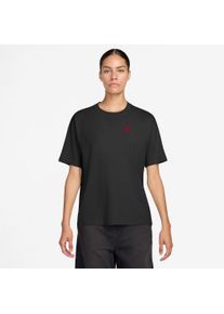 T-Shirt Jordan "W J JUMPMAN SS GF TEE LBR 2", Damen, Gr. XL, schwarz (schwarz, gym rot), Jersey, Obermaterial: 100% Baumwolle, normal, Rundhals, Shirts T-Shirt