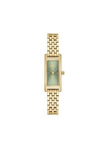 Quarzuhr BOSS "LUCY", gold (goldfarben, gr&uuml;n), Armbanduhren, Damen, Quarzuhr, Armbanduhr, Damenuhr, Edelstahlarmband, analog
