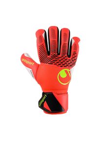 Torwarthandschuhe UHLSPORT "Torwarthandschuhe FM ZNE Supersoft HN", Herren, Gr. 9, rot (fluo rot, wei&szlig;, fluo gelb), Obermaterial: 81% Gummi rubber. 13% Polyester PES. 6% Nylon NY., Handschuhe Torwarthandschuhe