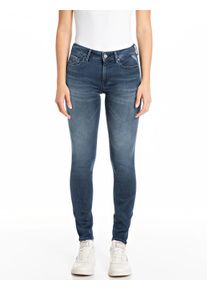 5-Pocket-Jeans Replay "NEW LUZ Skinny Fit", Damen, Gr. 31, L&auml;nge 30, blau (medium blau), Denim/Jeans, Obermaterial: 94% Baumwolle, 4% Elastomultiester, 2% Elasthan, skinny fit normal, Jeans 5-Pocket-Jeans, in Ankle-L&auml;nge