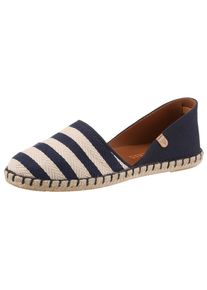 Espadrille VERBENAS "CARMEN", Damen, Gr. 35, Leder Textil, blau (blau, natur), Basic, Schuhe Espadrille, Slipper, Sommerschuh, Urlaubsschuh in maritimer Optik