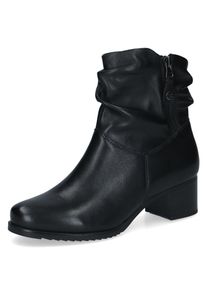 Stiefelette Caprice, Damen, Gr. 41, schwarz, Leder, Schuhe Stiefelette, Blockabsatz, Businessstiefelette mit slouchy Falten am Schaft