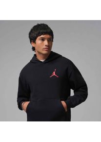 Kapuzensweatshirt Jordan "M J JUMPMAN FLC PO 2", Herren, Gr. S, schwarz (schwarz, gym rot), Obermaterial: 70% Baumwolle, 30% Polyester, normal, Rundhals, Sweatshirts Kapuzensweatshirt, mit Rundhalsausschnitt, atmungsaktives Material, normale Schnittform