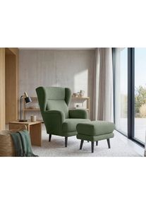 Mid.you Hocker, Dunkelgr&uuml;n, Holz, Buche, massiv, rechteckig, 63x43x42 cm, Wohnzimmer, Sessel, Hocker & Hockerb&auml;nke, Sitzhocker