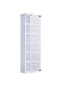 Mid.you Cd-Regal, Wei&szlig;, Glas, Holzwerkstoff, 5 F&auml;cher, 31x92x18 cm, Wohnzimmer, TV M&ouml;bel, CD-Regale