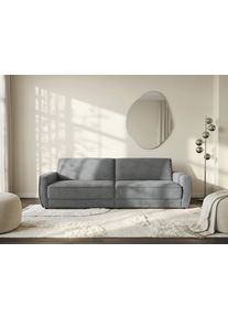 Big-Sofa DIE PLANBAR "ZE-EM24139, B: 258 cm", grau (cyber grau), B:258cm H:83cm T:125cm, 100% recyceltes Polyester, Sofas, Big-Sofa, SoftSitz-Kaltschaumpolsterung, wahlweise mit Sitztiefenverstellung