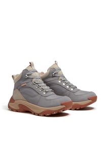 Wanderschuh Timberland "MT. MADDSEN PEAK - MID LC WATERPROOF HK BOOT", Damen, Gr. 38,5, grau (medium grau suede), Leder, Schuhe Wanderschuh, wasserdicht