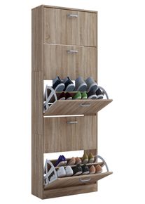 Schuhschrank Vcm "Holz Regal Schuhschrank Schuhkipper Serie Sipos XL", braun (sonoma, eiche), B:59cm T:22cm, Obermaterial: 100% Holz Wood., Schr&auml;nke, Schuhschrank