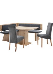 Eckbankgruppe MASSIVLINE & MORE "Cologne 2", grau (eichefarben, mercury 116 anthrazit, eichefarben), B:145,18cm H:87cm T:50cm, Dekorfolie, Holzwerkstoff, Stoff, Sitzm&ouml;bel-Sets, Eckbankgruppe