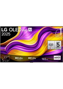 LG OLED-Fernseher "OLED77G57LW", Energieeffizienz: E, schwarz (silber, schwarz), 77 &Prime;, Fernseher, OLED-Fernseher