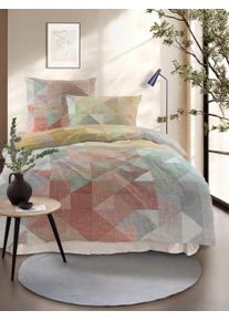 Bettw&auml;sche Irisette "Wave 8716", bunt (90 multi), B/L: 155cm x 220cm, 1 Stk., 1 Stk., Mako-Satin, B/L: 80cm x 80cm, 2, Mako-Satin, Obermaterial: 100% Baumwolle, Bettw&auml;sche, Bettw&auml;sche, Mako-Satin, anschmiegsam und atmungsaktiv, Ganzjahresqualit&auml;t