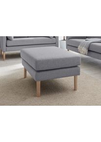 Hocker Andas "Grenzda", grau (hellgrau), B:94cm H:47cm T:64cm, Hocker, Hocker, F&uuml;&szlig;e aus Massivholz, Erg&auml;nzung zum 2- und 3-Sitzer