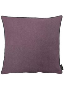 Dekokissen Apelt "Stone", lila (mauve, unifarben), B:46cm L:46cm, Leinen, Polyester, Dekokissen_Sitzkissen_Kissenh&uuml;llen, Dekokissen, mit Kettelrand