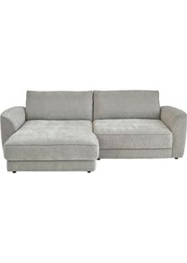 Ecksofa DIE PLANBAR "Ecksofa ZE-EM24138, L-Form, B: 264 cm", racer silber, B:264cm H:83cm T:180cm, 100% Polyester, Sofas, Ecksofa, SoftSitz-Kaltschaumpolsterung, wahlweise mit Sitztiefenverstellung