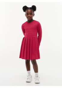 Skaterkleid Tommy Hilfiger, M&auml;dchen, Gr. 8 (128), N-Gr, pink (blissful berry), Jersey, Obermaterial: 72% Polyester, 23% Modal, 5% Elasthan, unifarben, regular fit knieumspielend, Rundhals, abgesteppte Kante, Kleider Skaterkleid, Rundhalsausschnitt, Regular Fit, Kinder bis 16 Jahre