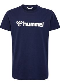 T-Shirt Hummel "HMLGO 2.0 LOGO T-SHIRT S/S KIDS", M&auml;dchen, Gr. 140, blau (marine), Obermaterial: 100% Baumwolle, Rundhals, Shirts T-Shirt, f&uuml;r Kinder und Jugendliche, kurz&auml;rmlig, mit Rundhalsausschnitt
