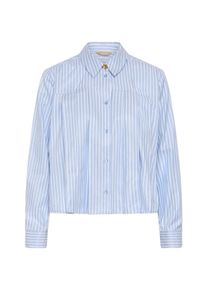Langarmhemd Culture "Damen Langarm - Hemd CUmanga", Damen, Gr. L, N-Gr, blau (blau, wei&szlig; stripe), Obermaterial: 55% Polyester PES. 45% Viskose CV., Hemden Langarmhemd