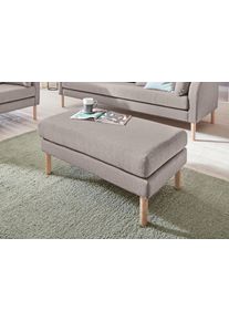 Hocker Andas "Grenzda", grau (beige), B:94cm H:47cm T:64cm, Hocker, Hocker, F&uuml;&szlig;e aus Massivholz, Erg&auml;nzung zum 2- und 3-Sitzer
