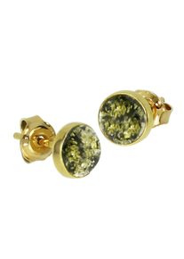 Paar Ohrstecker OSTSEE-SCHMUCK "- Classic 6 mm - Silber 925/000, vergoldet - Bernstein" Gr. 7, gold (goldfarben, gelb), Ohrringe, Damen, 7, Silber 925 (Sterlingsilber), Paar Ohrstecker