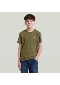 G-Star Raw T-Shirt G-STAR "KIDS, BASE R T SS", Jungen, Gr. 6 (116), gr&uuml;n (schwarz khaki), Single Jersey, Obermaterial: 100% Baumwolle, unifarben, regular fit h&uuml;ftbedeckend, Rundhals, abgesteppte Kante, Shirts T-Shirt, aus Baumwolljersey, Logodetail
