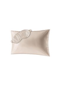 Dekokissen AILORIA "Seidenkissenbezug + Maske BEAUTY SLEEP SET (60x40)", beige, 1 Stk., Obermaterial: 100% Seide silk., Bettw&auml;sche, Dekokissen