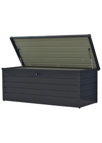 Ambia Garden Kissenbox, Anthrazit, Metall, 165x63x71 cm, ISO 9001, Bsci, luftdichter Verschluss, Deckel, regenabweisend, lichtecht, rostfrei, UV-best&auml;ndig, absperrbar, wartungsfrei, regenwasserdicht, Gasdruckfeder, Gartenzubeh&ouml;r, Kissenboxen