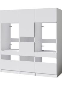 Mehrzweckschrank-Set BASIC BY BALCULINA "Washhome B/T/H 186x68x200 cm", wei&szlig;, B:186cm H:200cm T:68cm, Kastenm&ouml;bel-Sets, Mehrzweckschrank-Set, Breite 186cm, h&ouml;henverstellbare Metallf&uuml;&szlig;e