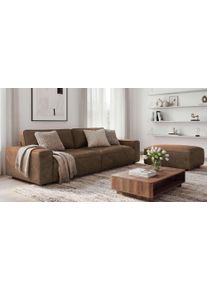 3-Sitzer OTTO HOME "Mittel", braun (cognac), B:246cm H:78cm T:111cm, 100% Polyester, Sofas, 3-Sitzer, Breite 245 cm, bodentief, extra Kissen inkl., tiefe Sitzfl&auml;che
