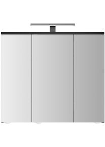 Badezimmerspiegelschrank Jokey "Arda LED", schwarz, B:72cm H:68cm T:20cm, MDF, Schr&auml;nke, Badezimmerspiegelschrank, 72,2 x 68,2 cm, Tiefe 19,5 cm