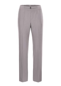 2-in-1-Hose GOLDNER "Kurzgr&ouml;&szlig;e Professlan-Schlupfhose Martha", Damen, Gr. 27, K-Gr, grau (mittelgrau), Obermaterial: 70% Polyester PES. 25% Viskose CV. 5% Eiderdaune Eider., normal, Hosen 2-in-1-Hose, mit h&uuml;bschen Zierg&uuml;rtel- und schlie&szlig;e