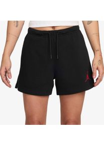 Trainingsshorts Jordan "W J JUMPMAN FLC SHORT 2", Damen, Gr. XXL, N-Gr, schwarz (schwarz, gym rot), Obermaterial: 70% Baumwolle, 30% Polyester, Hosen Trainingsshorts, sportlicher Stil, f&uuml;r Sportmode und Streetwear, bequeme Passform