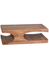 Mid.you , Akaziefarben , Holz , Akazie , massiv , rechteckig , 70x38x118 cm , Stauraum, offenes Fach ,