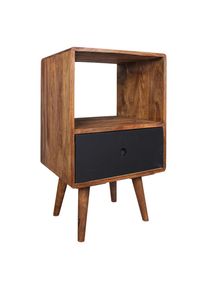 Mid.you , Sheeshamfarben , Holz , Sheesham , massiv , 1 Schublade(n) Schubladen , 40x70x35 cm ,
