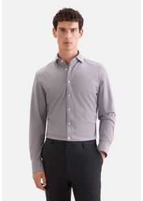 Businesshemd Seidensticker "Schwarze Rose", Herren, Gr. L (41), normale &Auml;rmell&auml;ngen, grau (weinrot), 83% Polyamid, 17% Elasthan, Strukturmuster, slim fit, 2-Knopf-Manschette, Hemden Businesshemd, Slim 1/1 Kentkragen Struktur