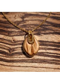 Holzkern Naszyjnik Truecolors Unisex zebrano i złoto