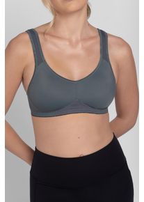 Sport-BH Dorina "FLEX", Damen, Gr. 90, Cup D, grau (gr&uuml;n), Obermaterial: 75% Polyamid, 15% Polyester, 10% Elasthan, bequem, BHs Sport-BH, mit atmungsaktiven Mesh-Tr&auml;gern