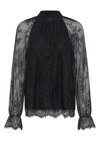 Langarmbluse Cream "Damen Bluse langarm CRMira", Damen, Gr. 42, schwarz (pitch schwarz), Obermaterial: 100% Polyamid PA., Blusen Langarmbluse