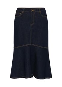 Jeansrock Culture "Damen Denimrock CUhalle", Damen, Gr. 44, blau (rinse wash), Obermaterial: 70% Baumwolle CO. 28% Polyester PES. 2% Elasthan EL., R&ouml;cke Jeansrock