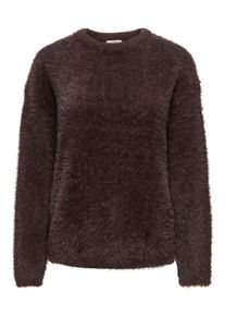 Jacqueline de Yong Strickpullover JDY "JDYPRIME JAYLA L/S ON PULLOVER KNT", Damen, Gr. S, braun (coffee bean), Strick, Obermaterial: 68% Nylon, 24% Polyester, 8% Viskose, unifarben, normal, Rundhals, Pullover Strickpullover, Materialmix