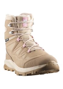 Winterstiefel Salomon "OUTFROST TS WP W", Damen, Gr. 37, beige (wei&szlig; pepper, desert tan, dawn pink), Synthetik, Textil, Schuhe Winterstiefel, wasserdicht