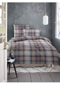 Bettw&auml;sche Irisette "Wave 8412", braun (20 sky), B/L: 135cm x 200cm, 1 Stk., 1 Stk., Mako-Satin, B/L: 80cm x 80cm, 2, Mako-Satin, Obermaterial: 100% Baumwolle, Bettw&auml;sche, Bettw&auml;sche, Mako-Satin, anschmiegsam und atmungsaktiv, Ganzjahresqualit&auml;t