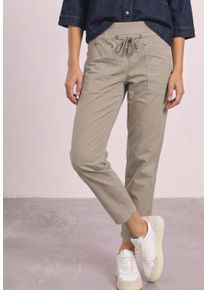 Cordhose Street One, Damen, Gr. 34, L&auml;nge 28, beige (fading sand), Cord, Obermaterial: 98% Baumwolle, 2% Elasthan, unifarben, loose fit 7/8-L&auml;nge, Hosen Cordhose, Loose Fit mit elastischem Bund, 7/8-L&auml;nge, Topseller