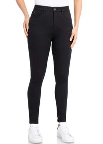 High-waist-Jeans WONDERJEANS "Skinny", Damen, Gr. 50, L&auml;nge 28, schwarz (forever pure schwarz), Denim/Jeans, Obermaterial: 65% Baumwolle, 30% Polyester, 5% Elasthan, skinny fit normal, Jeans High-waist-Jeans, in k&ouml;rperbetonter Passform